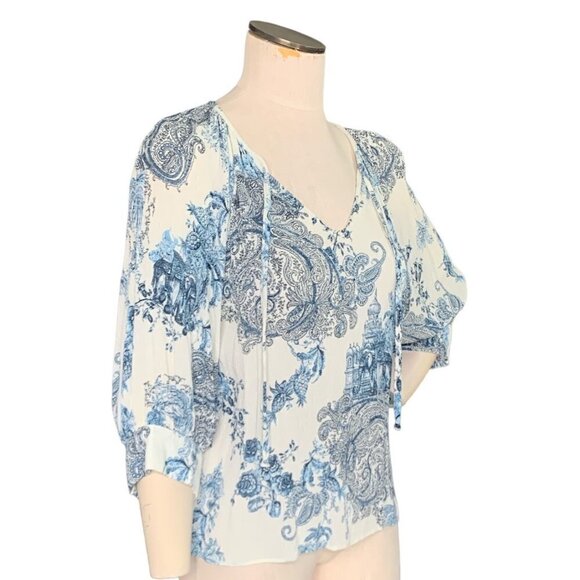 Karen Kane Petites Blouson Sleeve Top Sz SP #126i - Picture 5 of 9